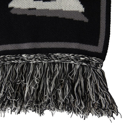 Black Cashmere Knitted Wrap Shawl Fringe Scarf