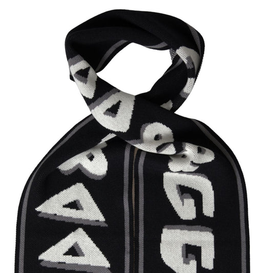 Black Cashmere Knitted Wrap Shawl Fringe Scarf