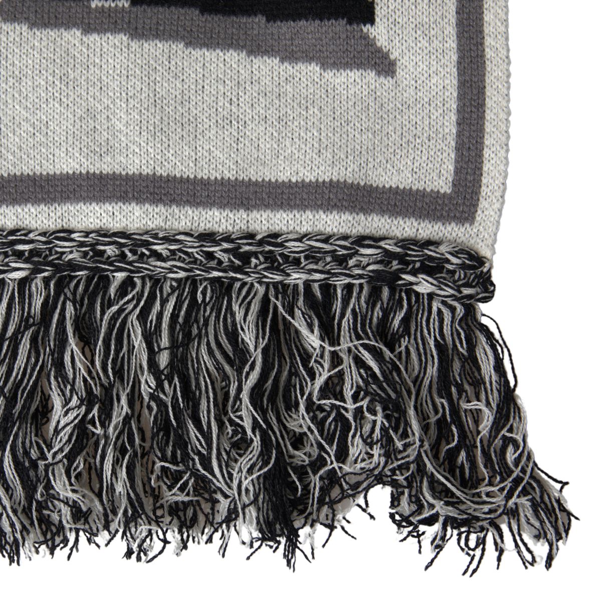 Gray Cashmere Knitted Wrap Shawl Fringe Scarf