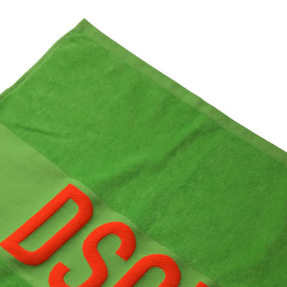 Green Logo Print Cotton Soft Unisex Beach Towel