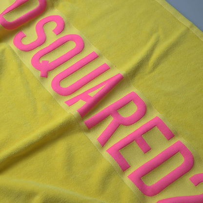 Yellow Logo Print Cotton Soft Unisex Beach Towel