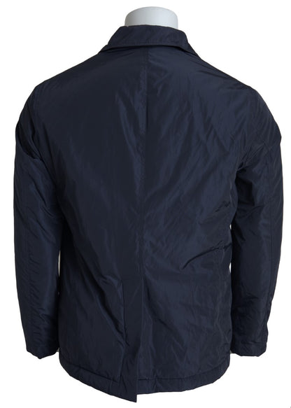 Domenico Tagliente Blue Polyester Long Sleeve Jacket
