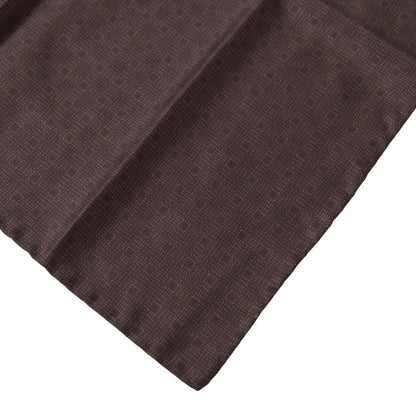 Brown Patterned Silk Square Handkerchief Scarf