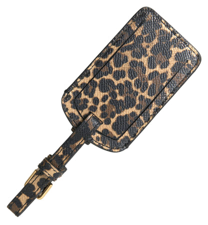 Multicolor Leopard Dauphine Leather DG Logo Luggage Tag