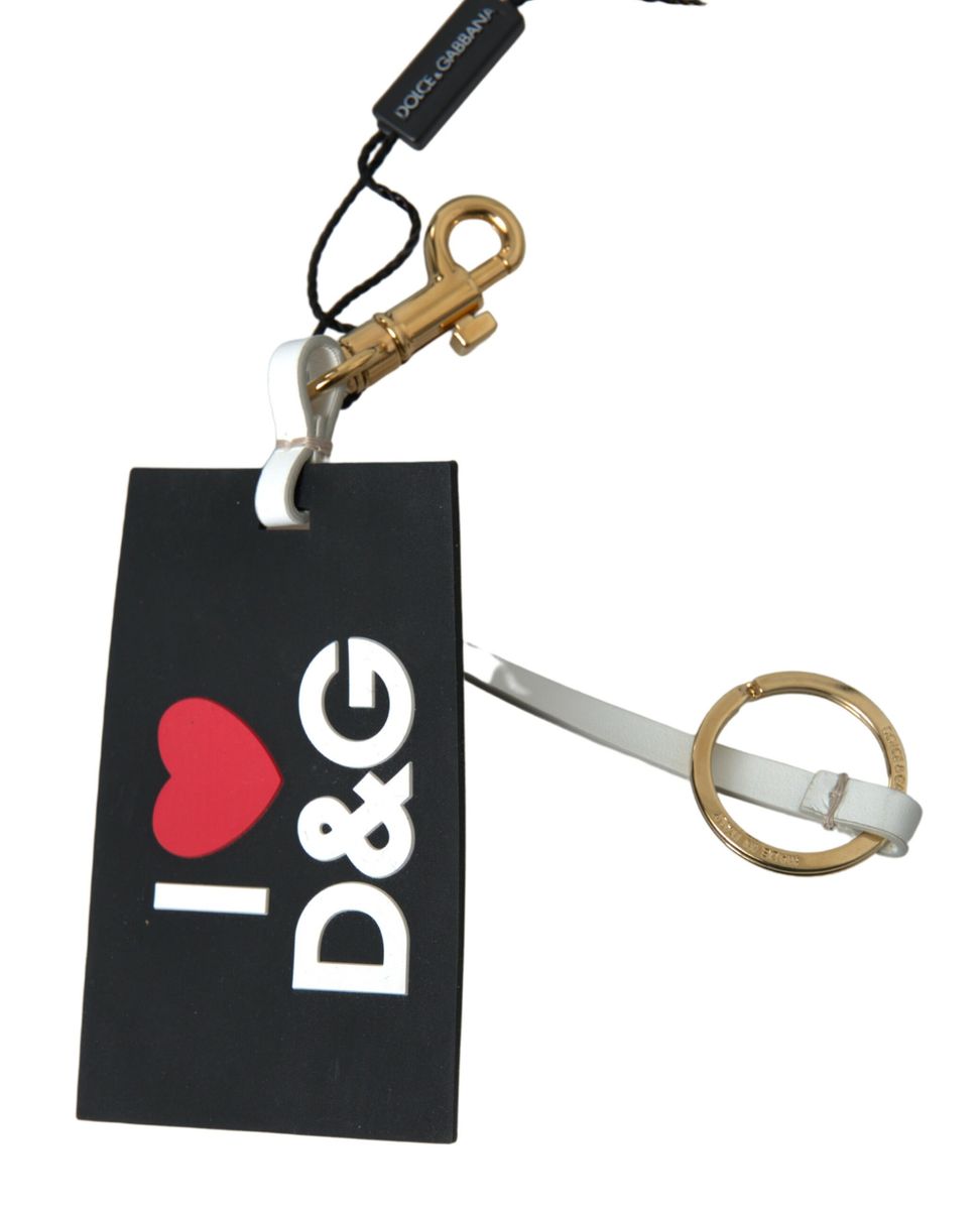Black Silicone DG Logo Gold Brass Keychain