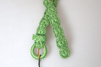 Green Viscose Weaved Skinny Waist Belt