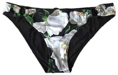Black Floral Two Piece Beachwear Swimwear Bikini