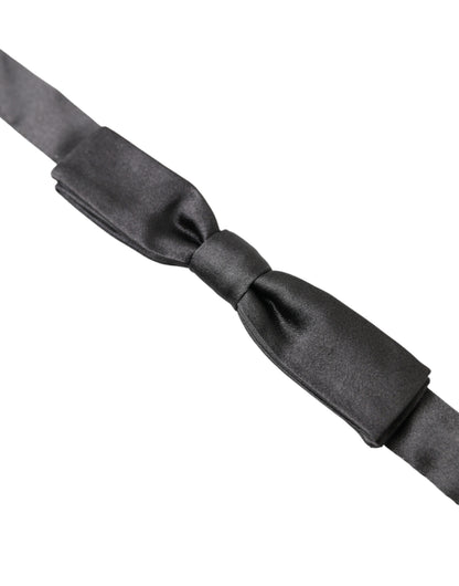Dark Grey Silk Adjustable Neck Men Papillon Bow Tie
