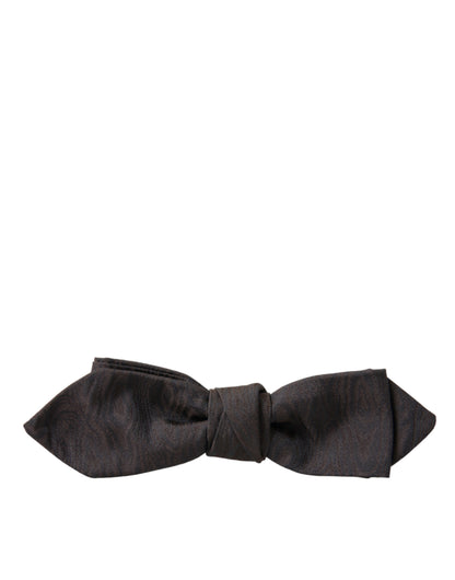 Brown Polyester Silk Adjustable Neck Men Papillon Bow Tie