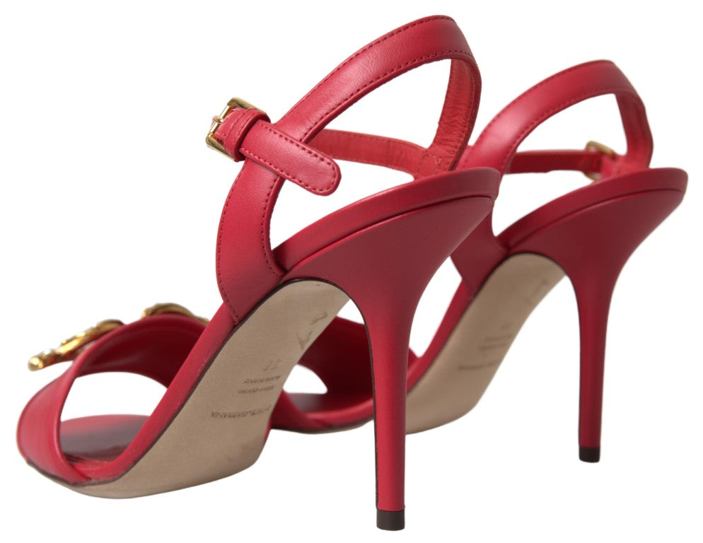 Red Ankle Strap Stiletto Heels Sandals Shoes