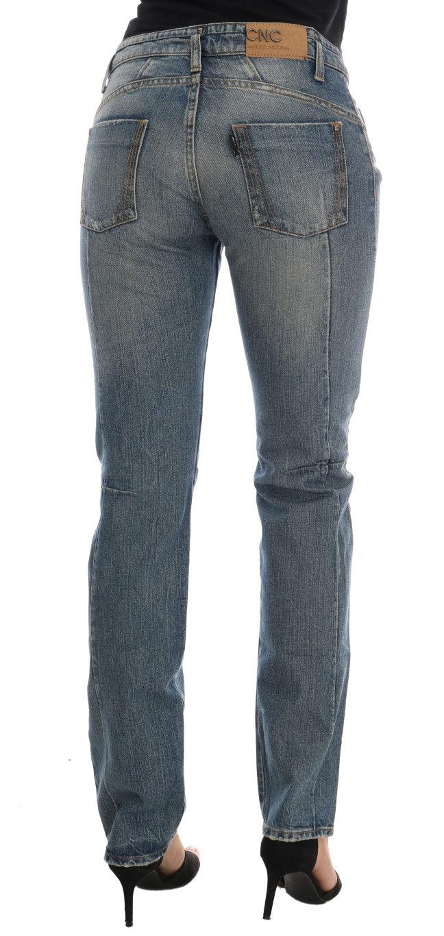 Blue Cotton Stretch Denim Jeans - Designed by Costume National Available to Buy at a Discounted Price on Moon Behind The Hill Online Designer Discount Store
