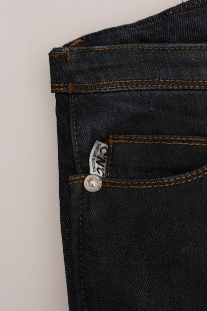 Dark Blue Cotton Slim Fit Jeans - Designed by Costume National Available to Buy at a Discounted Price on Moon Behind The Hill Online Designer Discount Store