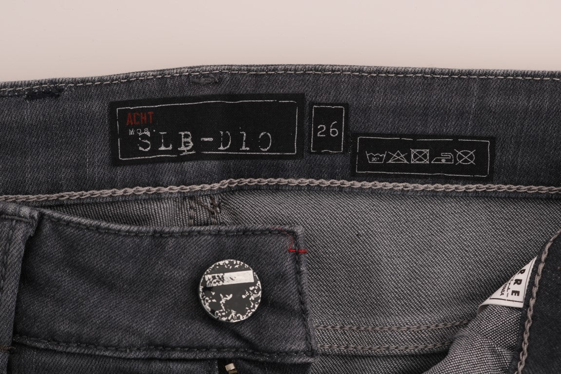 Gray Cotton Slim Fit Denim Jeans - Designed by Acht Available to Buy at a Discounted Price on Moon Behind The Hill Online Designer Discount Store