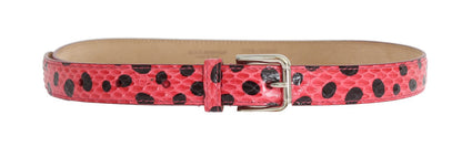 Pink Polka Snakeskin Silver Buckle Belt designed by Dolce & Gabbana available from Moon Behind The Hill's Women's Accessories range