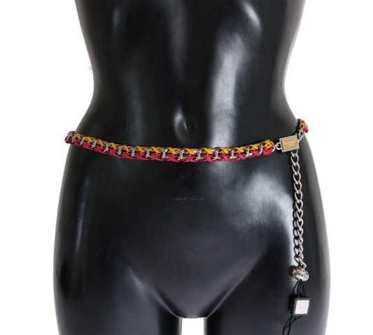 Red Yellow Leather Crystal Belt designed by Dolce & Gabbana available from Moon Behind The Hill's Women's Accessories range