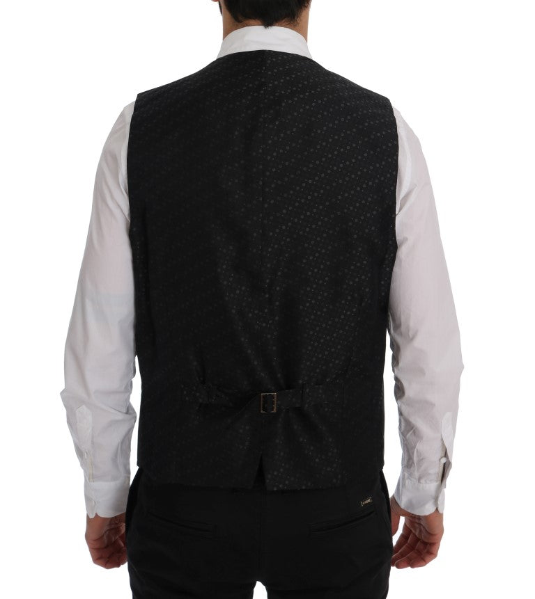 Gray STAFF Cotton Striped Vest - Designed by Dolce & Gabbana Available to Buy at a Discounted Price on Moon Behind The Hill Online Designer Discount Store