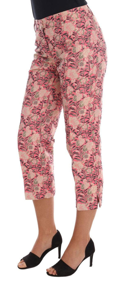 Pink Floral Brocade Capri Pants designed by Dolce & Gabbana available from Moon Behind The Hill's Women's Clothing range