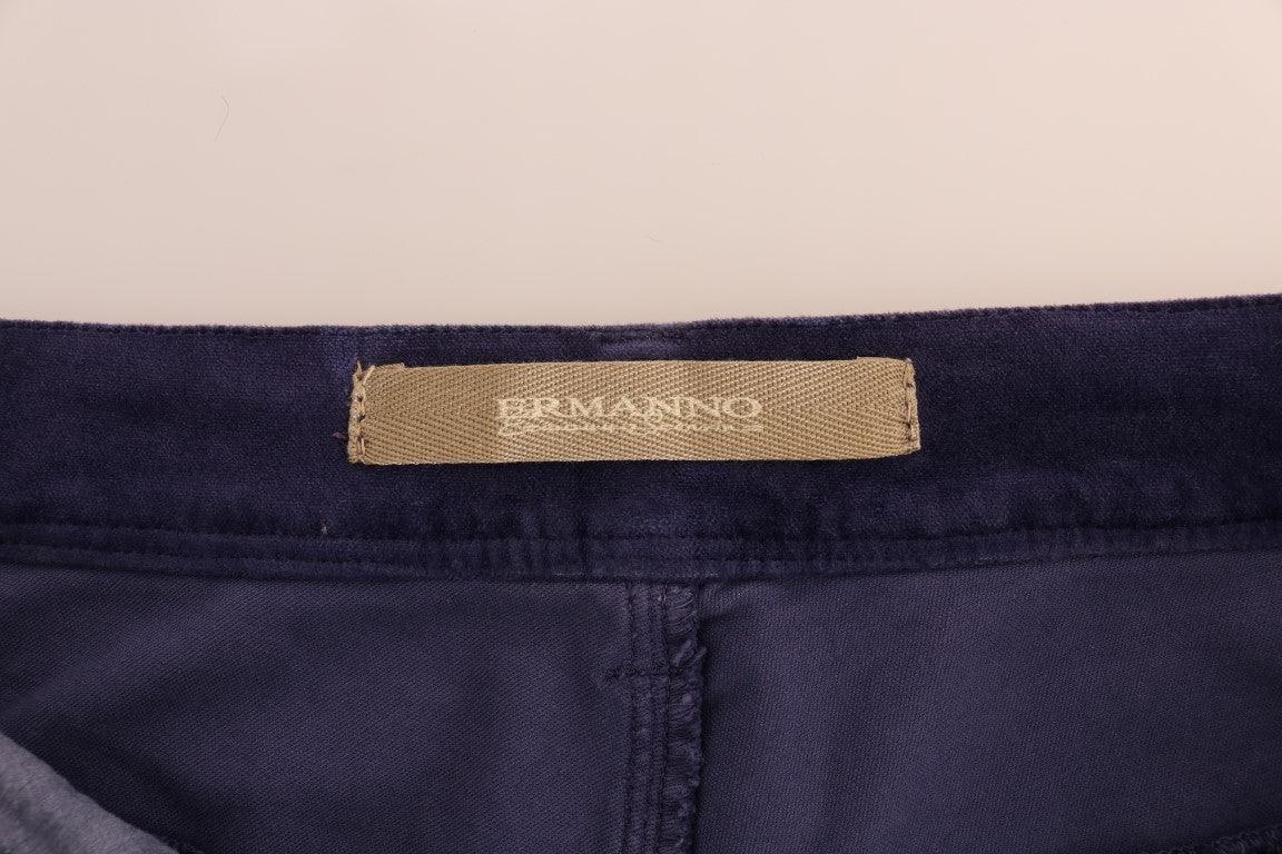 Purple Corduroy Stretch Bootcut Pants designed by Ermanno Scervino available from Moon Behind The Hill's Women's Clothing range