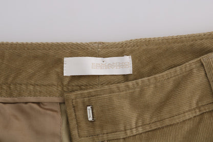 Beige Cotton Corduroys Pants - Designed by Ermanno Scervino Available to Buy at a Discounted Price on Moon Behind The Hill Online Designer Discount Store