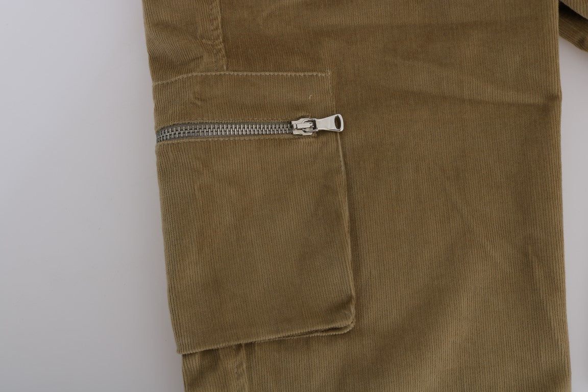 Beige Cotton Corduroys Pants - Designed by Ermanno Scervino Available to Buy at a Discounted Price on Moon Behind The Hill Online Designer Discount Store