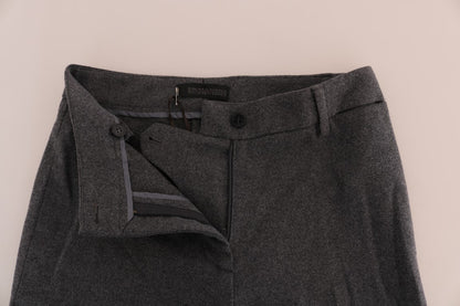 Gray Wool Stretch Slim Pants - Designed by Ermanno Scervino Available to Buy at a Discounted Price on Moon Behind The Hill Online Designer Discount Store