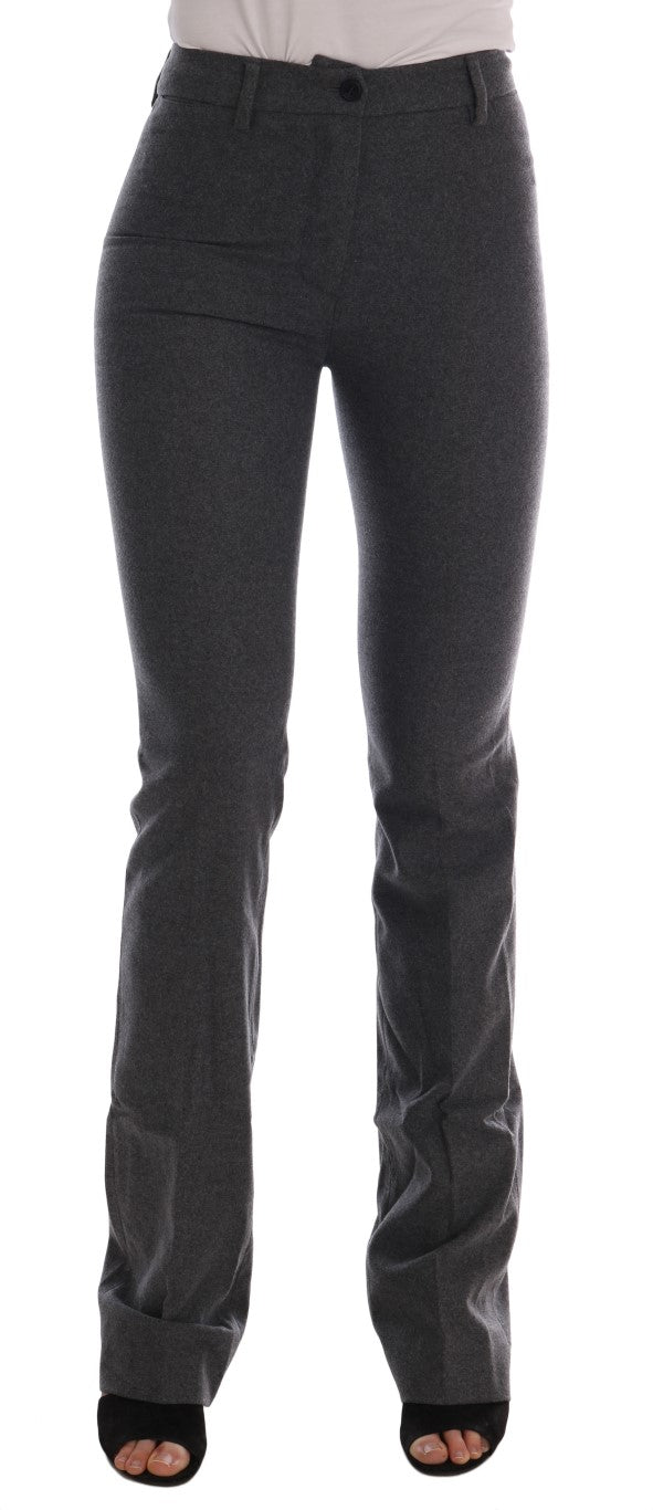 Gray Wool Stretch Slim Pants - Designed by Ermanno Scervino Available to Buy at a Discounted Price on Moon Behind The Hill Online Designer Discount Store
