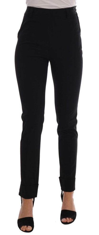 Black Stretch Leggings Pants - Designed by Ermanno Scervino Available to Buy at a Discounted Price on Moon Behind The Hill Online Designer Discount Store