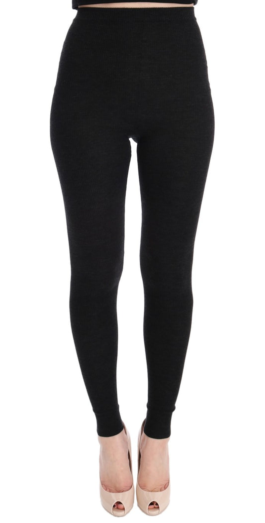 Gray Wool Stretch Tights - Designed by Dolce & Gabbana Available to Buy at a Discounted Price on Moon Behind The Hill Online Designer Discount Store