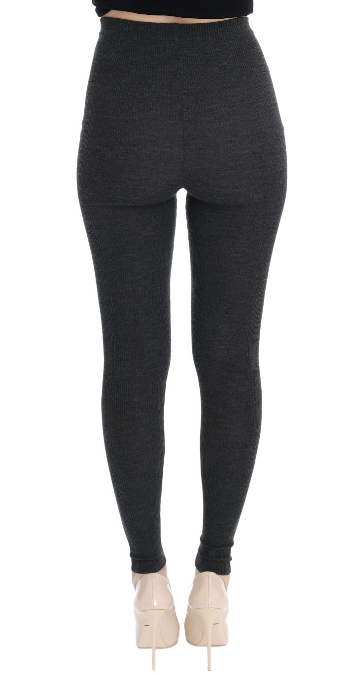 Gray Wool Stretch Tights - Designed by Dolce & Gabbana Available to Buy at a Discounted Price on Moon Behind The Hill Online Designer Discount Store