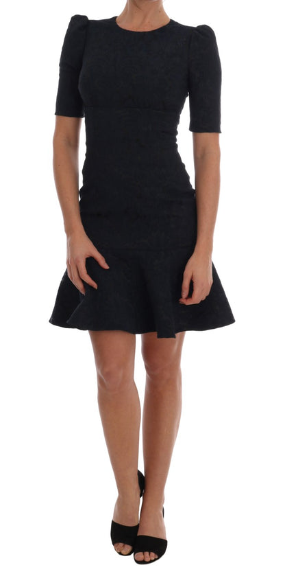 Black Blue Flare Mini Dress - Designed by Dolce & Gabbana Available to Buy at a Discounted Price on Moon Behind The Hill Online Designer Discount Store
