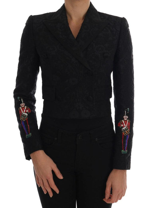 Black Brocade Blazer Jacket - Designed by Dolce & Gabbana Available to Buy at a Discounted Price on Moon Behind The Hill Online Designer Discount Store