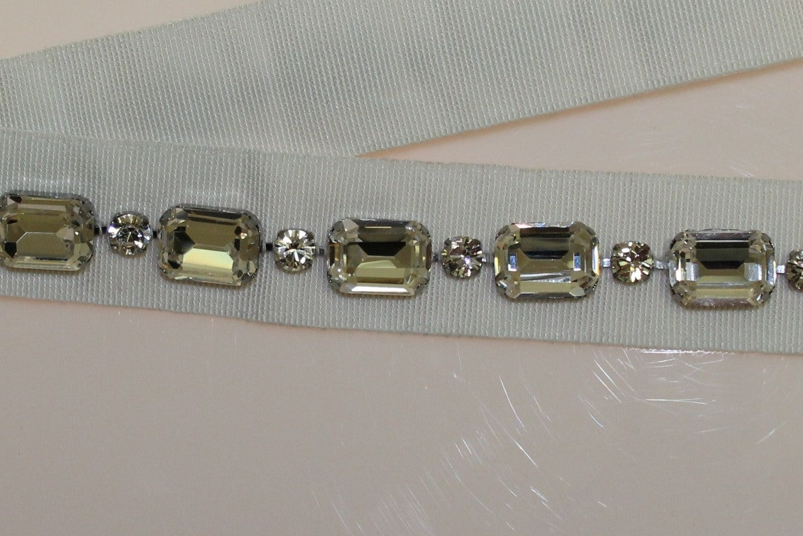 White Crystal Stones Waist Belt designed by Dolce & Gabbana available from Moon Behind The Hill's Women's Accessories range