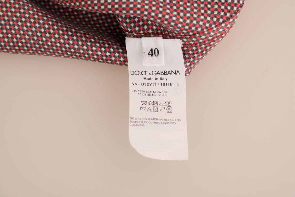 Red White Polka Dot Silk Shirt designed by Dolce & Gabbana available from Moon Behind The Hill's Men's Clothing range