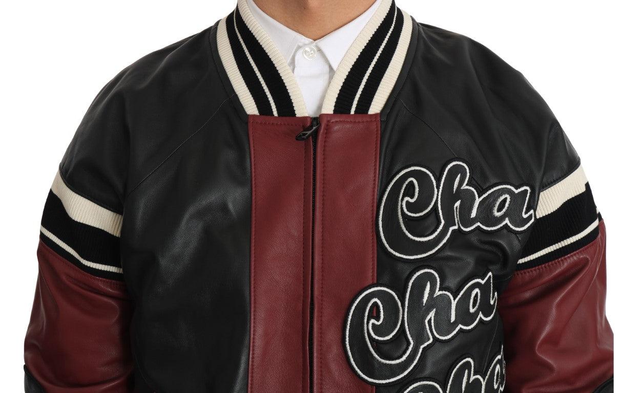 Leather Club Lounge Black Red Jacket - Designed by Dolce & Gabbana Available to Buy at a Discounted Price on Moon Behind The Hill Online Designer Discount Store