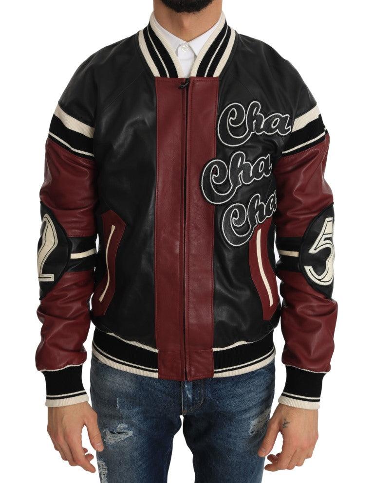 Leather Club Lounge Black Red Jacket - Designed by Dolce & Gabbana Available to Buy at a Discounted Price on Moon Behind The Hill Online Designer Discount Store