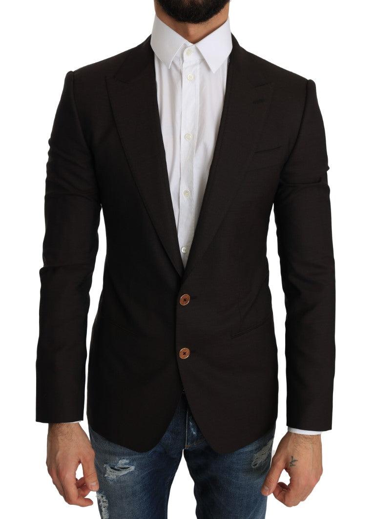 Dolce & Gabbana Men's Brown Wool SICILIA Jacket Coat Blazer - Designed by Dolce & Gabbana Available to Buy at a Discounted Price on Moon Behind The Hill Online Designer Discount Store