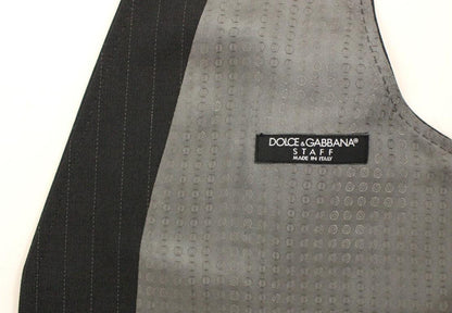 Grey Striped Formal Dress Vest - Designed by Dolce & Gabbana Available to Buy at a Discounted Price on Moon Behind The Hill Online Designer Discount Store
