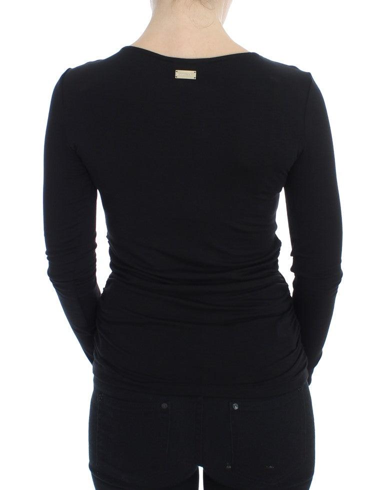 Black Stretch Longsleeve Sweater - Designed by Versace Jeans Available to Buy at a Discounted Price on Moon Behind The Hill Online Designer Discount Store