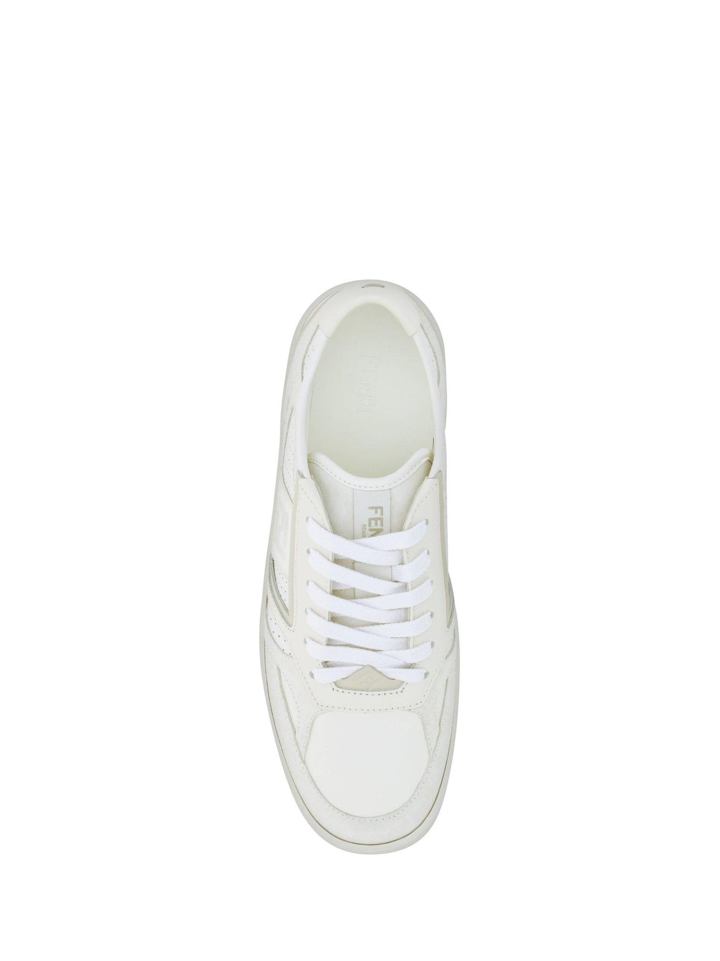 Fendi Men's White Calf Leather Low Top Sneakers