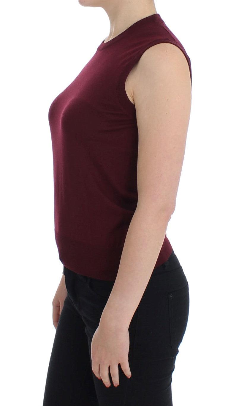 Red Sleeveless Crewneck Vest Pullover designed by Dolce & Gabbana available from Moon Behind The Hill's Women's Clothing range
