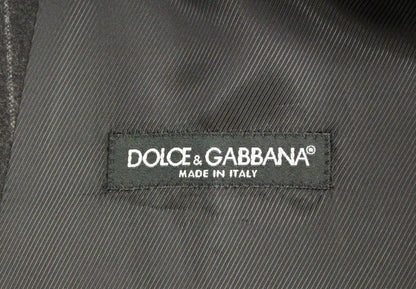 Grey Striped Wool Logo Vest - Designed by Dolce & Gabbana Available to Buy at a Discounted Price on Moon Behind The Hill Online Designer Discount Store
