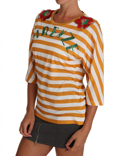 White Orange FIRENZE Top T-shirt designed by Dolce & Gabbana available from Moon Behind The Hill's Women's Clothing range