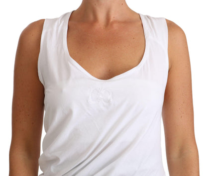 White Top Tank CAVALLI T-Shirt Jersey designed by Cavalli available from Moon Behind The Hill's Women's Clothing range