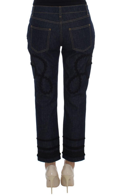 Blue Denim Cotton CAPRI Torero Jeans - Designed by Dolce & Gabbana Available to Buy at a Discounted Price on Moon Behind The Hill Online Designer Discount Store