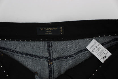 Blue Denim Cotton CAPRI Torero Jeans - Designed by Dolce & Gabbana Available to Buy at a Discounted Price on Moon Behind The Hill Online Designer Discount Store