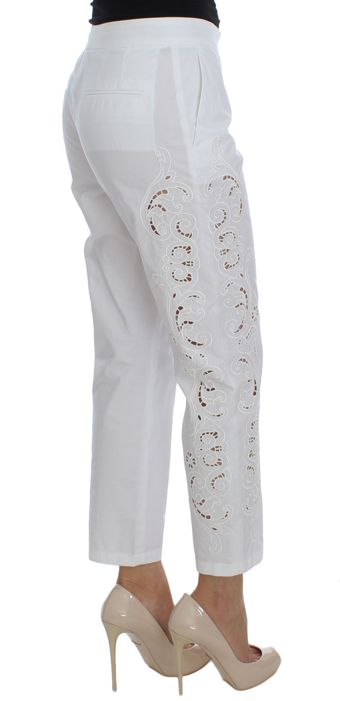 White Floral Cutout Dress Sicily Pants designed by Dolce & Gabbana available from Moon Behind The Hill's Women's Clothing range