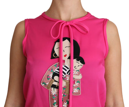 Pink Family Silk Tank  Mama Blouse Top Shirt designed by Dolce & Gabbana available from Moon Behind The Hill's Women's Clothing range