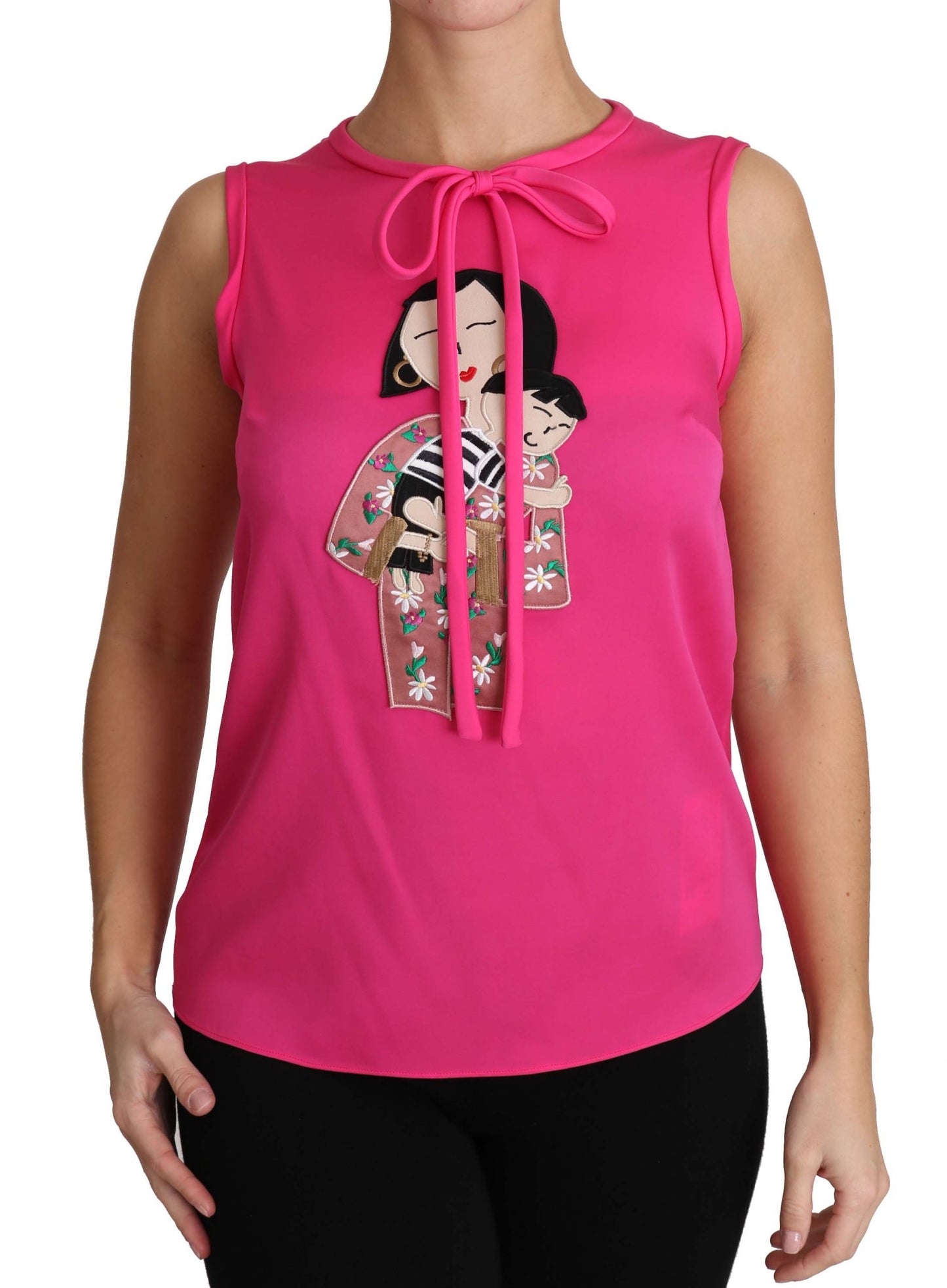 Pink Family Silk Tank  Mama Blouse Top Shirt designed by Dolce & Gabbana available from Moon Behind The Hill's Women's Clothing range