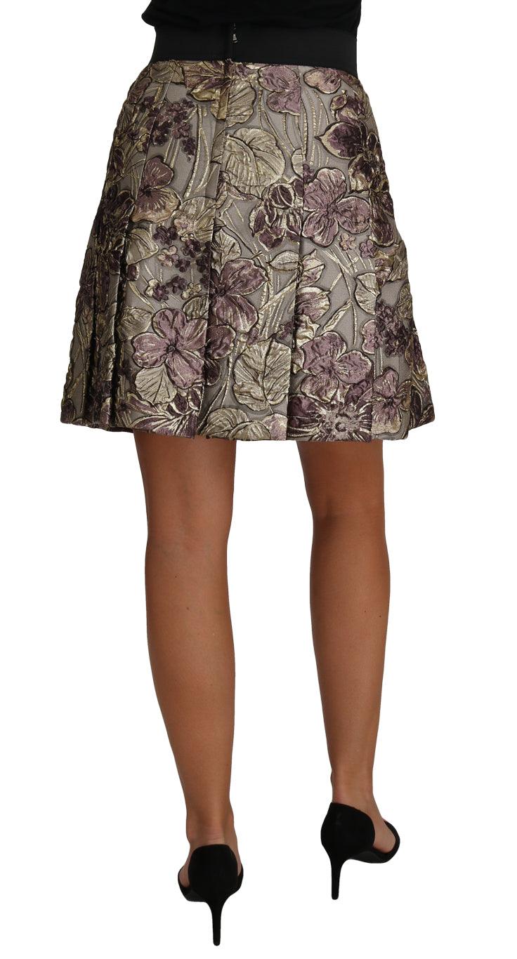 A-Line Mini Floral Print Jaquard Skirt - Designed by Dolce & Gabbana Available to Buy at a Discounted Price on Moon Behind The Hill Online Designer Discount Store