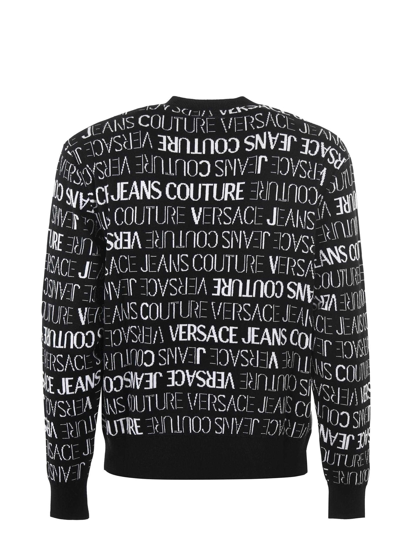 Versace Jeans Couture Black & White Cotton Logo Details Sweater designed by Versace Jeans available from Moon Behind The Hill 's Clothing > Shirts & Tops > Mens range